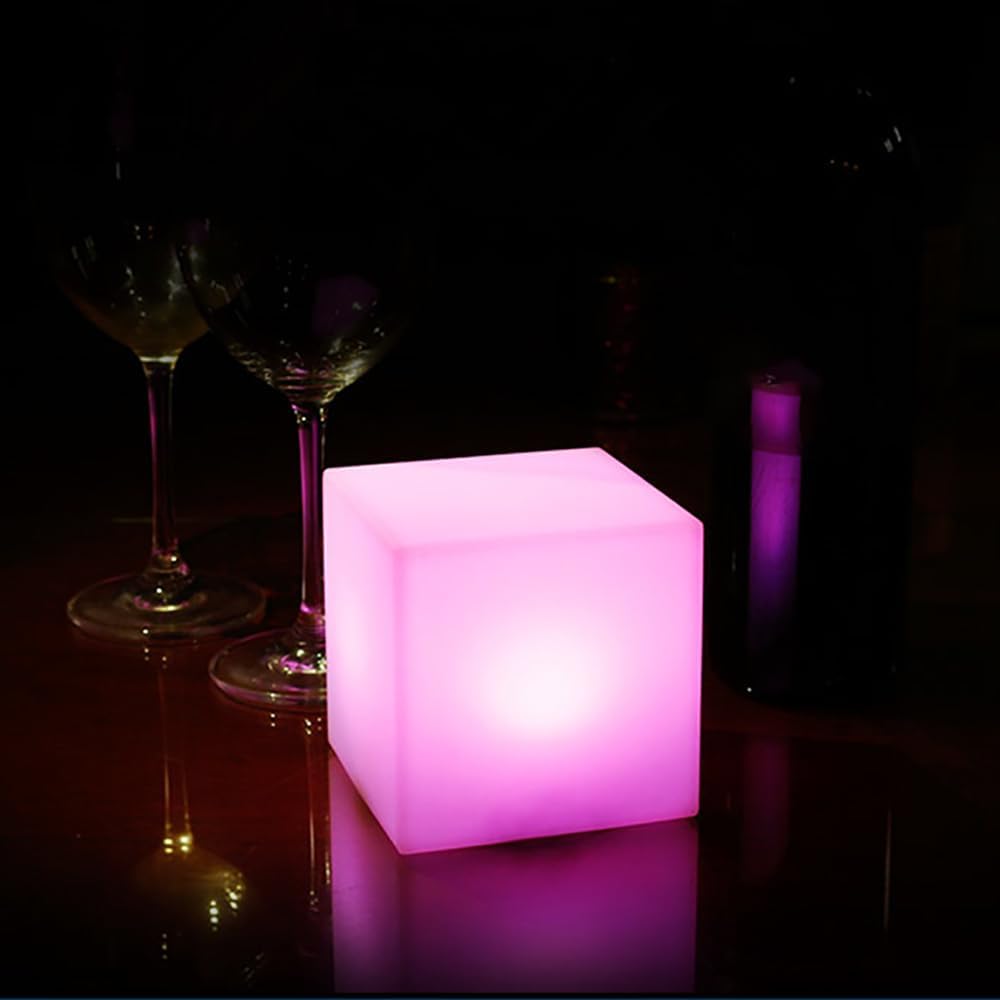 Mr.Go 4-inch LED Cube Light, Dimmable Kids Night Light Mood Lamp w/Remote