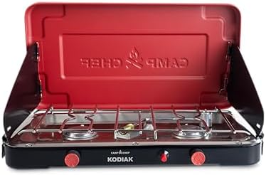 Camp Chef Mountain Series Kodiak Two-Burner Stove, 10,000 BTU Each, Red