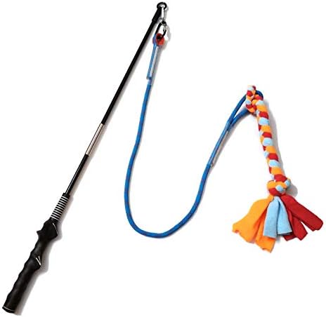 Interactive Flirt Pole Toy for Dogs Chase,Outdoor Exercise,Agility Training
