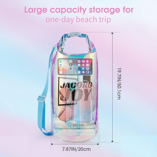 Iridescent Dry Bag, 10L Waterproof Beach Bag
