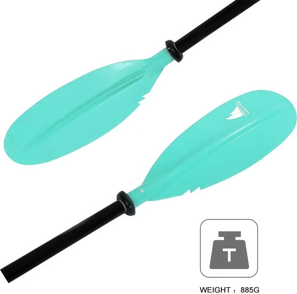 Karltion Kayak Paddle - Adjustable 2 Pieces Aluminum Alloy Shaft with Glass Fiber Blade for Surfing,Oar Fishing Easy Packable Travel
