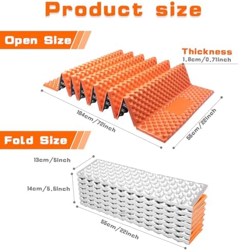 Closed Cell Foam Sleeping Pad,Folding Sleeping Pad Backpacking,Moisture-Proof Foldable Sleeping Pad, Lightweight,Sleeping Mat for Camping Hiking Backpacking Car Camping Mats