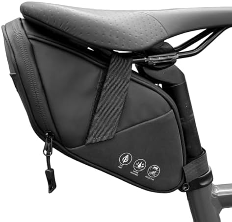Bike Seat Bag, Water Resistant Bicycle Saddle Bag Under Seat, Cycling Seat Pack for Mountain Road Bikes and Commuter, 1L
