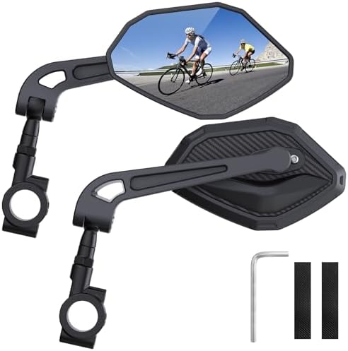 Vitog Adjustable Bike Mirror, 360° Rotatable HD Shatterproof Glass, E-Bike