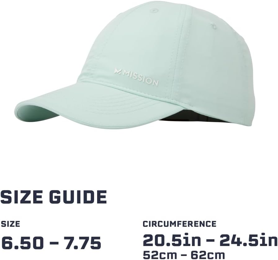 MISSION Cooling Performance Hat, Unstructured Low-Profile Adjustable Fit - UPF 50 - for Running, Workouts & Outdoors
