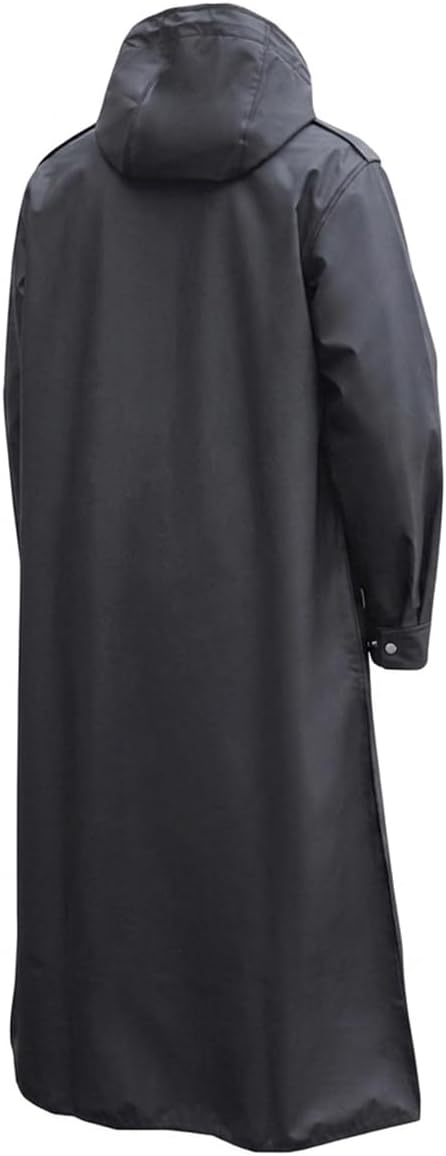 Men's Reusable EVA Raincoat Long Waterproof Trench Coat