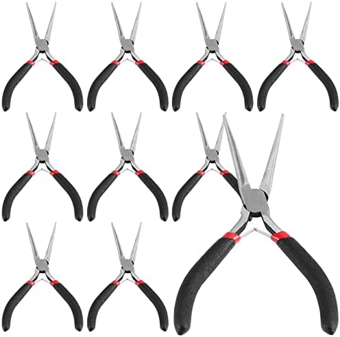 JOIKIT 10 Pack 6 Inch Extra Long Needle Nose Pliers, Mini Precision Needle Nose Pliers Set Repair Tool for Wire Wrapping, Jewelry Making, DIY Crafts, Electronic Repair