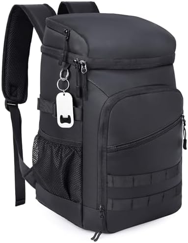 DEYACE Cooler Backpack, 33 Cans Tactical Inspired Backpack Cooler Insulated Leak Proof for Men & Women Portable 2 Leak Proof Compartments Coolers Bag for Beach Travel Picnic Lunch Hiking BBQ Camping