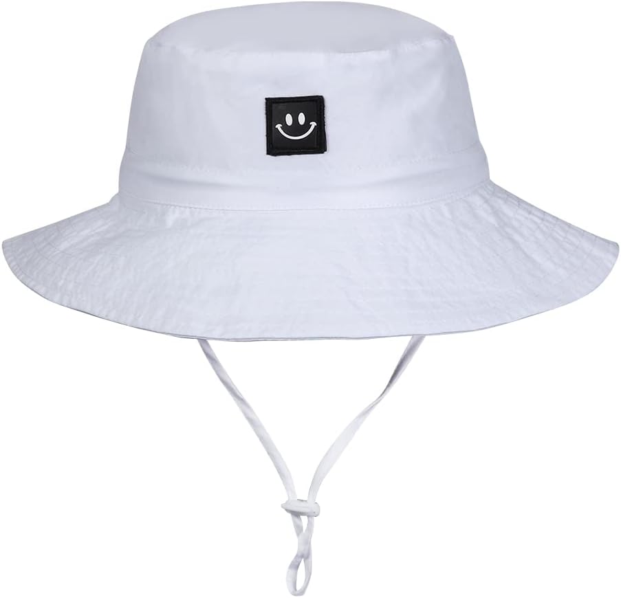 MaxNova Baby Sun Hat Smile Face UPF 50+ Toddler Bucket Hat for Boys Girls 0-7 Years