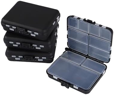 Hlotmeky Small Tackle Box Organizer 4 Pack Mini Tackle Boxes Plastic Fishing Organizer Tackle Storage Containers Kayak Fly Boxes
