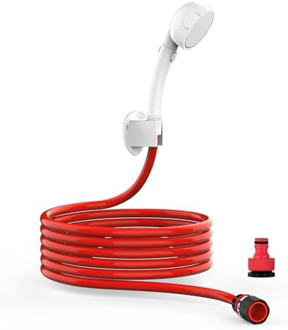 CAMPLUX Hand Held Showerhead with 11.48 FT Hose, 3-Setting Portable Spray Shower Head, High Pressure Shower Head with ON/Off Switch