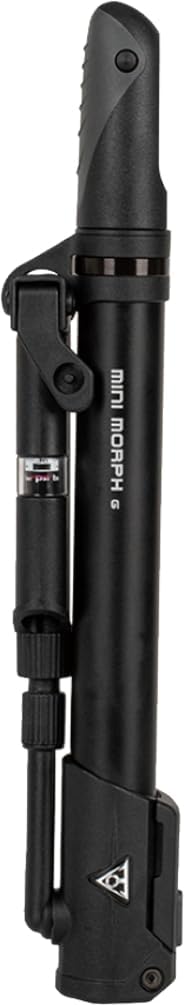Topeak Mini Morph Bike Pump – Compact High-Pressure Portable Bicycle Pump – Fits Presta, Schrader & Dunlop Valves – Durable Aluminum Barrel