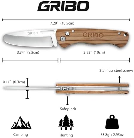 Gribo Kids Pocket Knife, First Folding Knife for Beginners with Safety Lock
