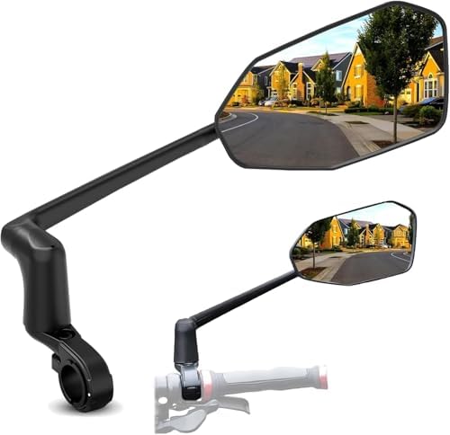 Xnito Handlebar Bike Mirror 1-Pcs, Large HD Field Of Vision, Aluminum Alloy Bike Mirror Handlebar Mount, Adjustable and Rotatable, Anti-shake Bicycle Rear View Mirror, Ebike accessories (Right)