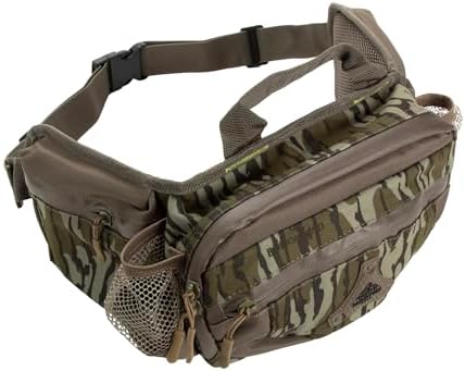 North Mountain Gear Camouflage Fanny Pack - Lightweight & Waterproof Hunting Waist Pack For Outdoor, Hiking Camping Accessories (Mossy Oak Bottomland)