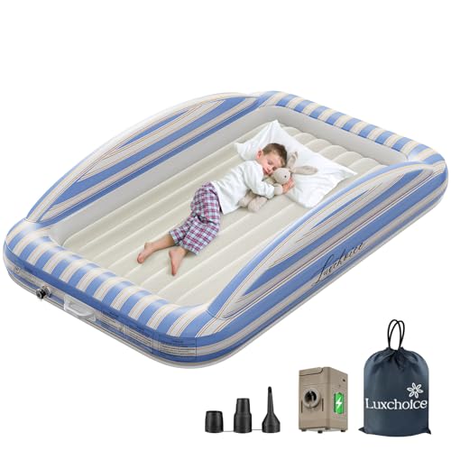 Luxchoice Inflatable Toddler Travel Bed Rechargeable Pump Todder Mattress