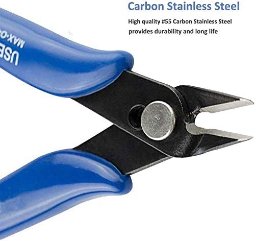Flush Wire Cutter, 5PACK Blue Diagonal Cutting Pliers Side Cutter Nippers Micro Wire Cutter Wire Clippers Wire Snips (5inch size)