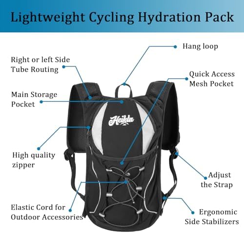 HEIKLN Hydration Backpack,Lightweight Water Backpack with 2L Water Bladder Running Hydration Vest Backpack for Hiking Running Cycling Hiking