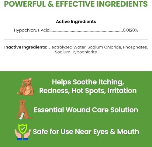Hypochlorous Acid Spray for Dogs, 4oz - Pet Wound Care & Skin Relief