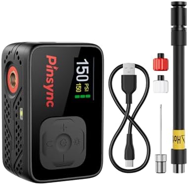 Mini Electric Bike Pump, 150PSI 17S Inflate, Auto Stop
