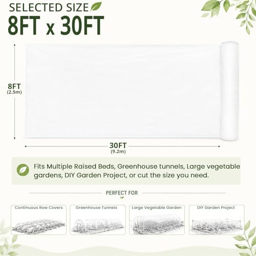 8Ft x 30Ft Garden Netting, Fine Mesh Insect Netting for Plant Protection
