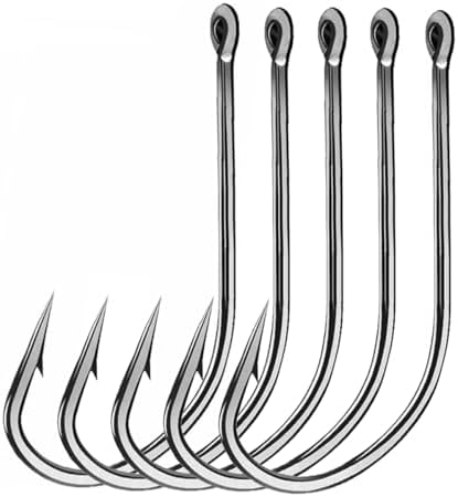 AMHDV 200pcs Forged Long Shanked Fishing Hooks for Saltwater Freshwater, Long Shank Octopus Fish Hook