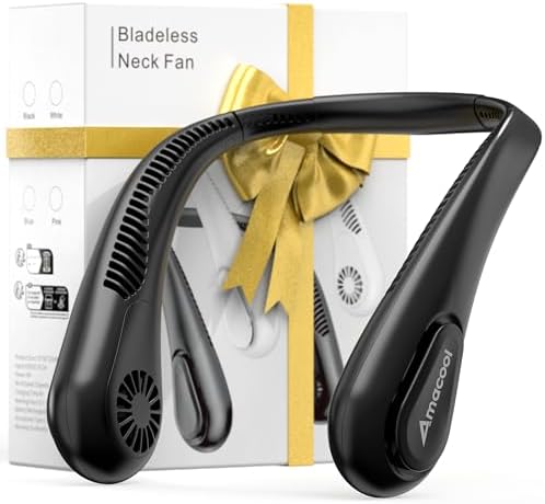 AMACOOL Bladeless Neck Fan, Mothers Day Gifts for Mom, Gifts for Fathers Day Dad Husband, Rechargeable Wearable Fan for Men Women Hot Flashes Relief Travel Outdoor Sports Golf Cruise Essentials 2026