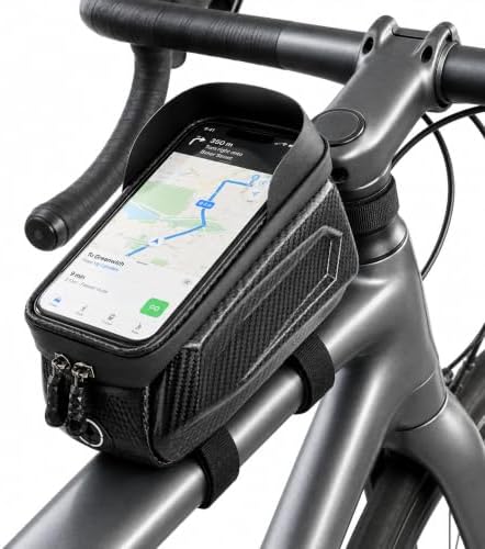 Susbie Bike Frame Bag,Waterproof EVA Hard Shell,Bike Phone Mount Holder Bag