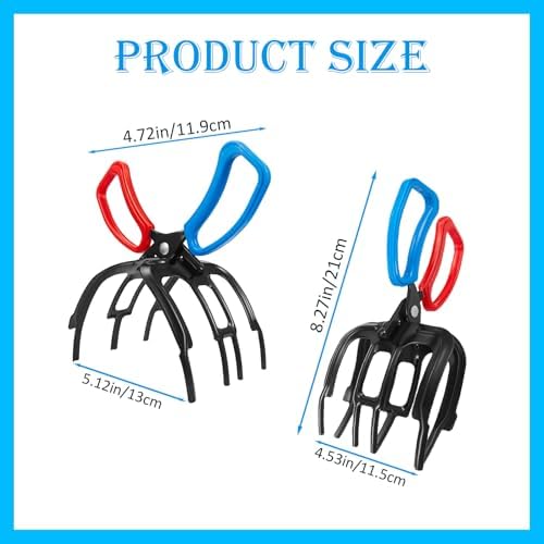 2 PCS Fish Gripper, 3 Claw Fish Grippers for Fishing Pliers, Metal Control, Multi 3 Teeth Clamp Claw Grabber Tool for Most Freshwater Hook Remover, Tackle Holder