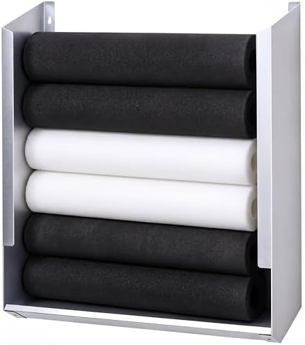 Zonon Wall Mounted Foam Roller Holder, Storage Rack Holds 4-6 Rollers Heavy Duty Meta Wall Organizer Home Gym, Gym, Workout Room