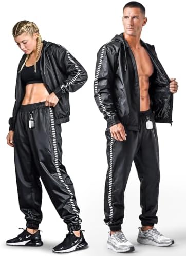 Elite Sports Zip-Up Sauna Suit for Men & Women, Hoodie Sweat Suit Gym MMA