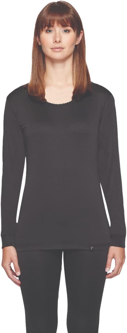 Terramar Women's Thermasilk Pointelle Scoop