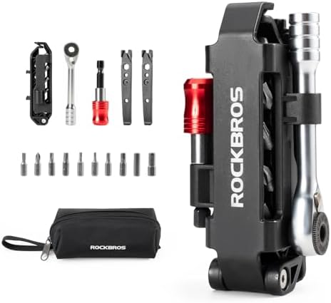 ROCKBROS 14-in-1 Bike Tool Kit Portable Ratchet Wrench 10Bits 2 Tire Levers