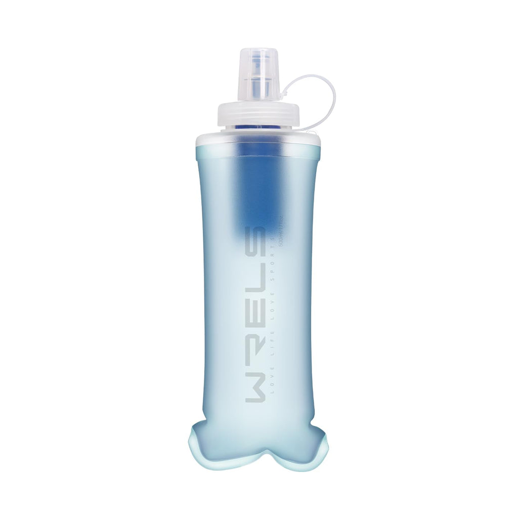 WRELS Collapsible Squeeze Bottle Filter,NSF/SGS Certified,500ml Ultralight Portable Water Filter for Camping,Hiking,Backpacking. (Dark Blue)