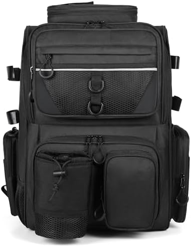 Fishing Tackle Backpack With Rod Holders, Large 40L Fishing Backpack for Camping, Hiking