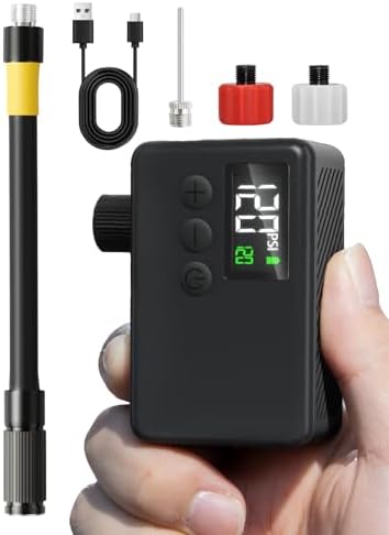 GPUTEK Mini Bike Pump Electric for Presta and Schrader Valves Bicycle Tire