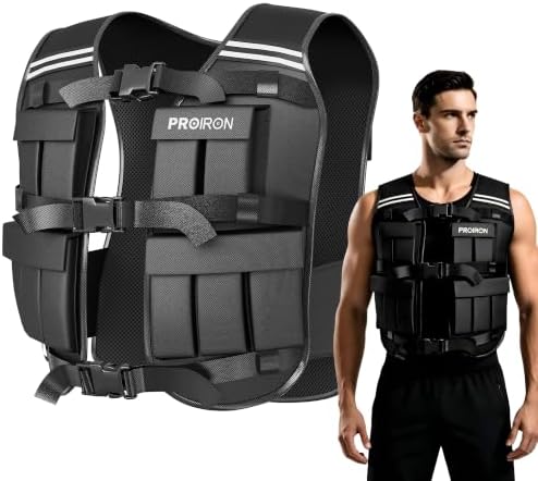 PROIRON Adjustable Weighted Vest 1-22lb/2-44lb,Strength Training Weight Vests for Men Women with Removable Weights, Body Weight Vest for Running Workout Walking Fitness Cardio,Home Gym Equipment