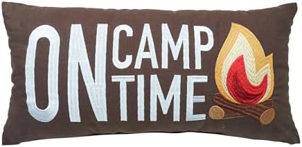C&F Home Campfire On Camp Time Embroidered Long Accent Pillow 10" x 20"
