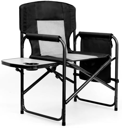 Yestomo Camping Chairs, Folding Chairs for Outside, Directors Chairs Foldable Adults Heavy Duty,Support to 450LBS