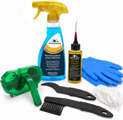 Bike Chain Cleaner Kit with Bicycle Chain Degreaser,Scrubber,Lubricant