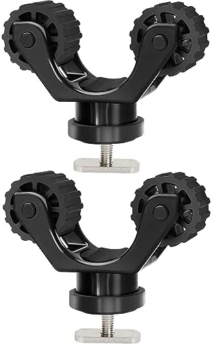 Kayak Paddle Holder, Kayak Accessories Track Mount for Kayak Paddles, Kayak Fishing Accessories - Kayak Oar Holder Track Mount for Fast and Quiet Holding Standard Kayak Paddle, 2 Pack, Black