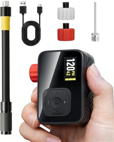 Electric Bike Pump,120PSI High Pressure Bicycle Tire Pump for Digital Gauge