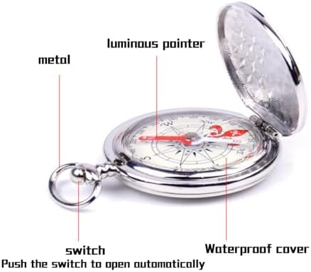 Survival Compass, Waterproof Pocket Compass Hiking Outdoor Camping Motoring Boating Backpacking Survival for Kids Gifts Boys Girls Memory Present