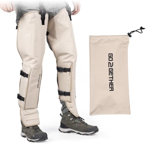 G2 GO2GETHER Snake Gaiter, Durable Snake Guard Gaiters for Hunting, Waterproof Snake Legging Chap for Men and Women,Snake Bite Protection Gaiter for Whole Leg with Adjustable Size