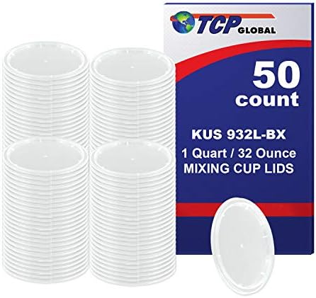 Custom Shop Paint Mixing Cup Lids Only, Box of 50) Quart Size, Lids Only