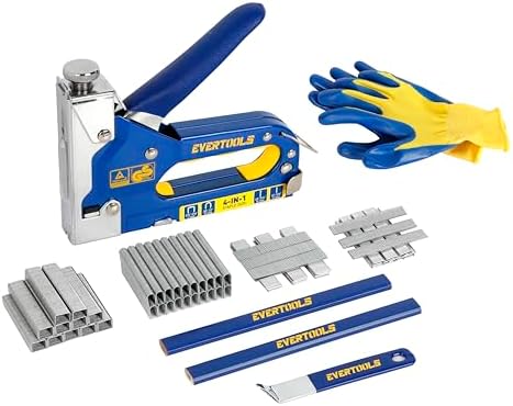 Heavy Duty Manual Staple Gun for Upholstery and Wood, 4-in-1