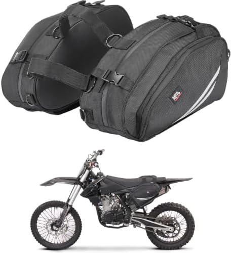 KEMIMOTO Dirt Bike Motorcycle Saddlebags 20L with Waterproof Rain Covers