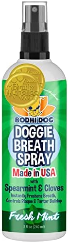 Bodhi Dog Natural Dog Breath Freshener Spray | Fresh Breath for Dogs, Tartar & Plaque Remover | Supports Teeth & Gum Health | Bad Breath Treatment & Promotes Clean Oral Hygiene | Made in USA | 8oz