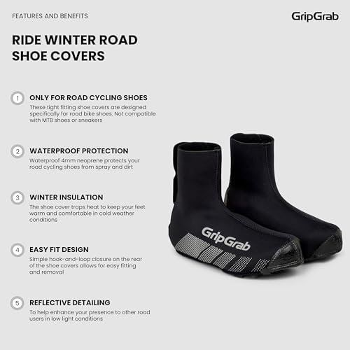 GripGrab Ride Winter Neoprene Road Cycling Overshoes Waterproof Shoe Covers