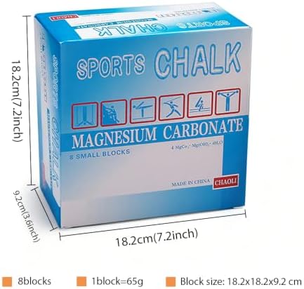 Athletic Gym Powder Chalk Block, Gym Chalk Blocks,Magnesium Carbonate Chalk, Premium Sport Hand Chalk, Consists of 8 Blocks, Gymnastics, Weightlifting, Rock Climbing,1Lb (8 Blocks x 2oz)